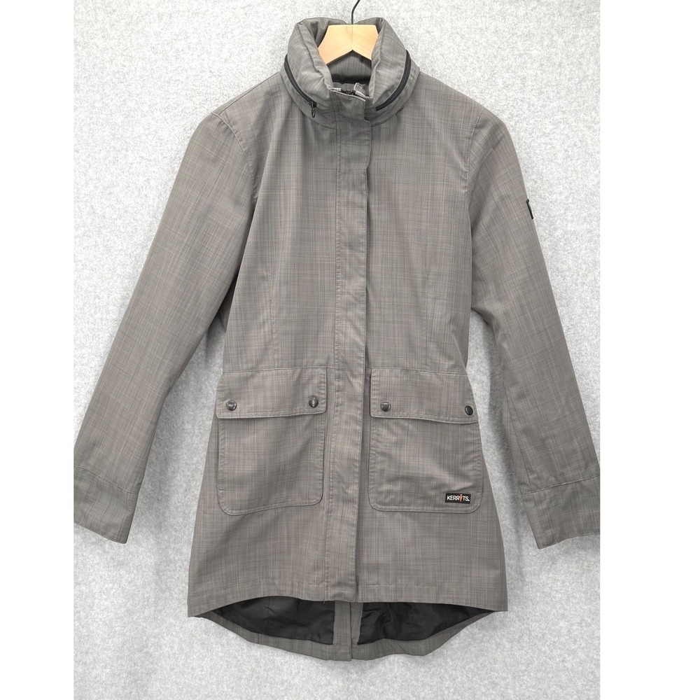 Kerrits Equestrian Riding Jacket Women Small Gray Plaid Puddle Jumper Technical